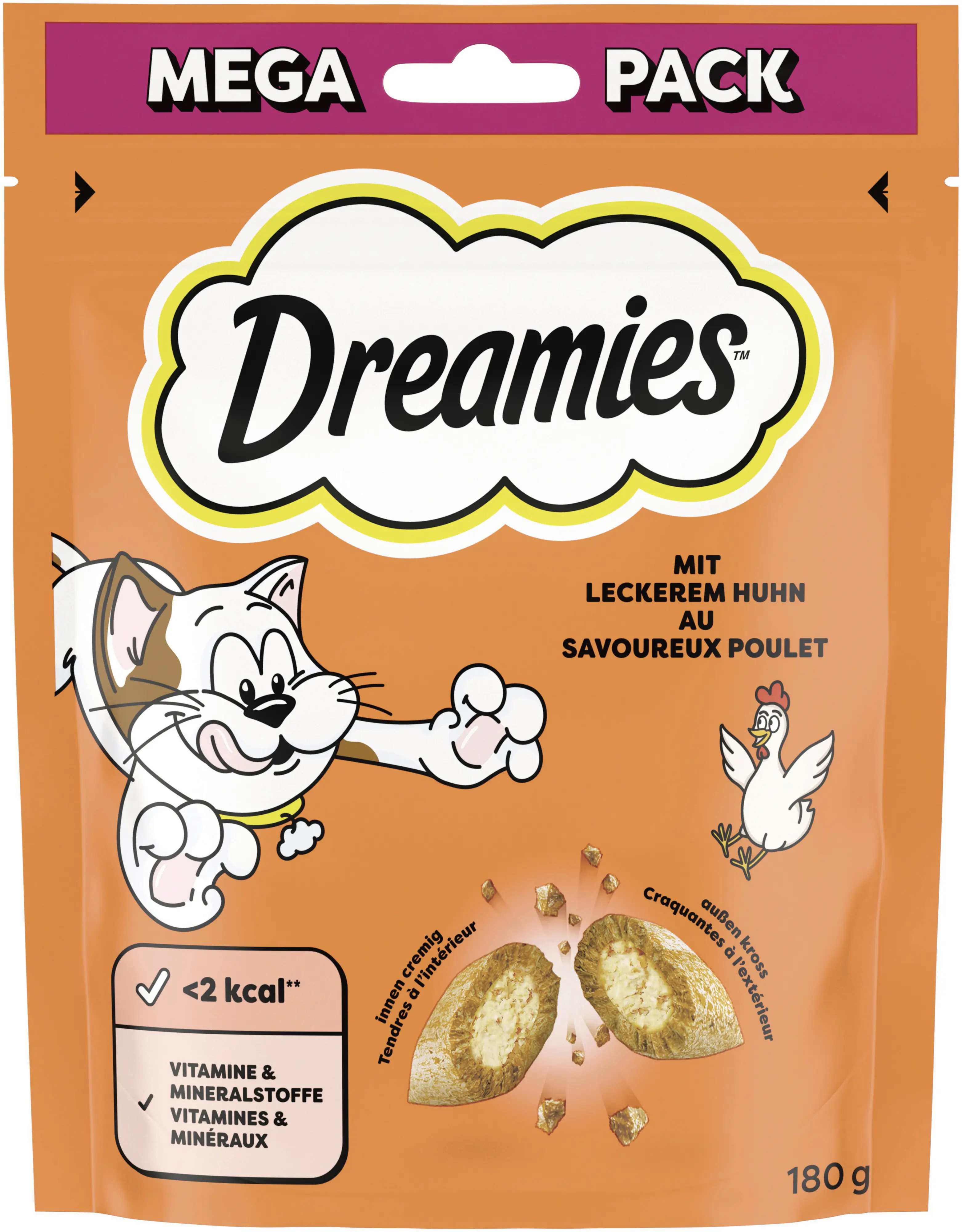 DREAMIES Katzensnack mit Huhn 180 g Mega Pack