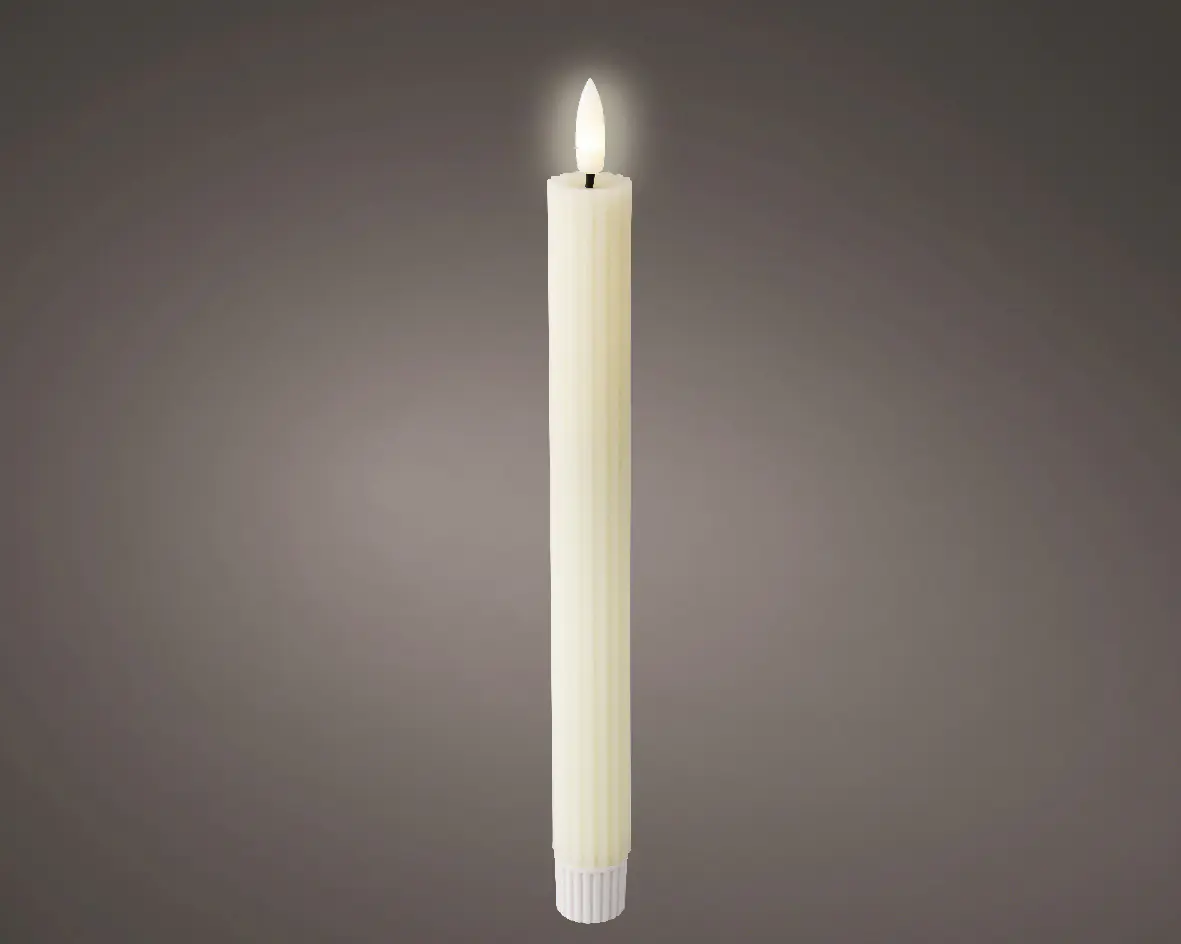 Lumineo LED Kerze gerade warmweiß batteriebetrieben mit Timer
