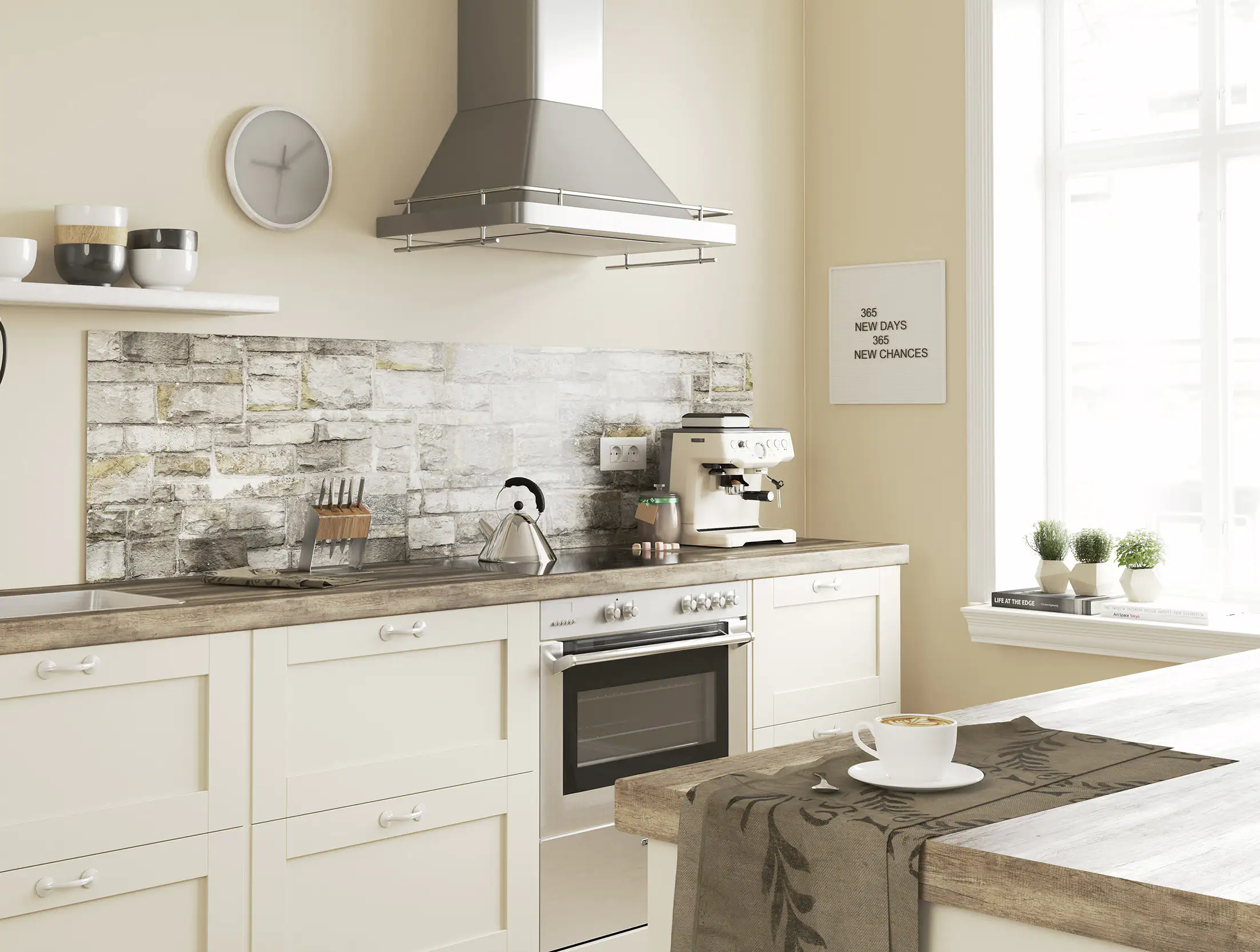 Küchenrückwand WandArt easy 200 x 58,5 cm, 3 mm, old castle wall