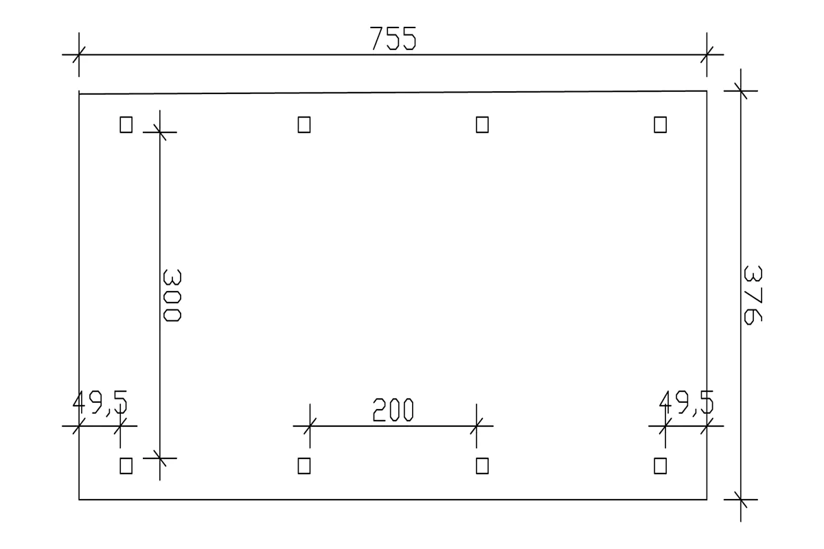 SKAN HOLZ Bogendach-Carport Franken 376 x 755 cm, lasiert in Schiefergrau