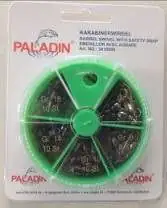 Paladin Karabinerwirbel Sortimentsbox 5 Größen/grün