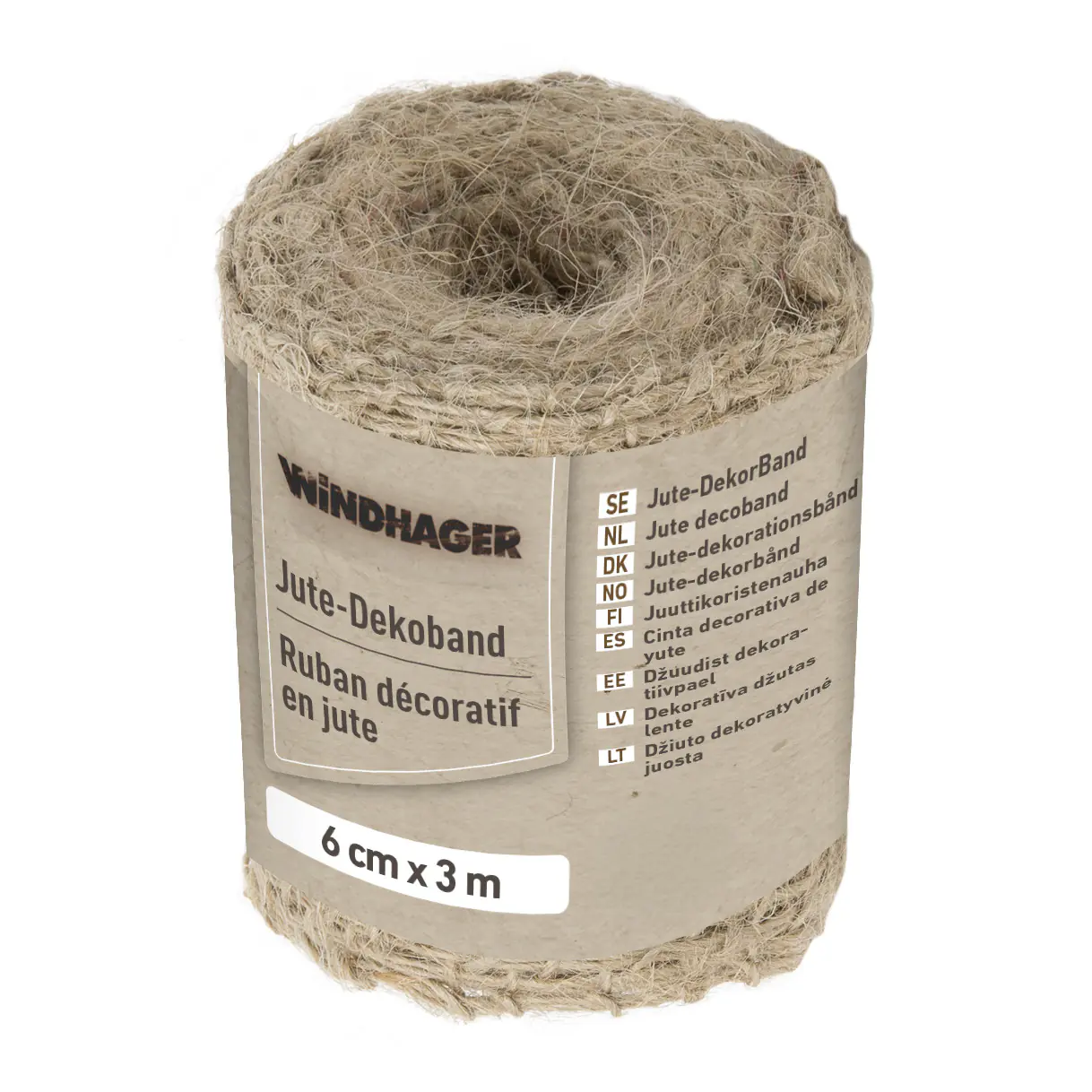 Windhager Deko Band Jute 6 cm x 3 m, natur