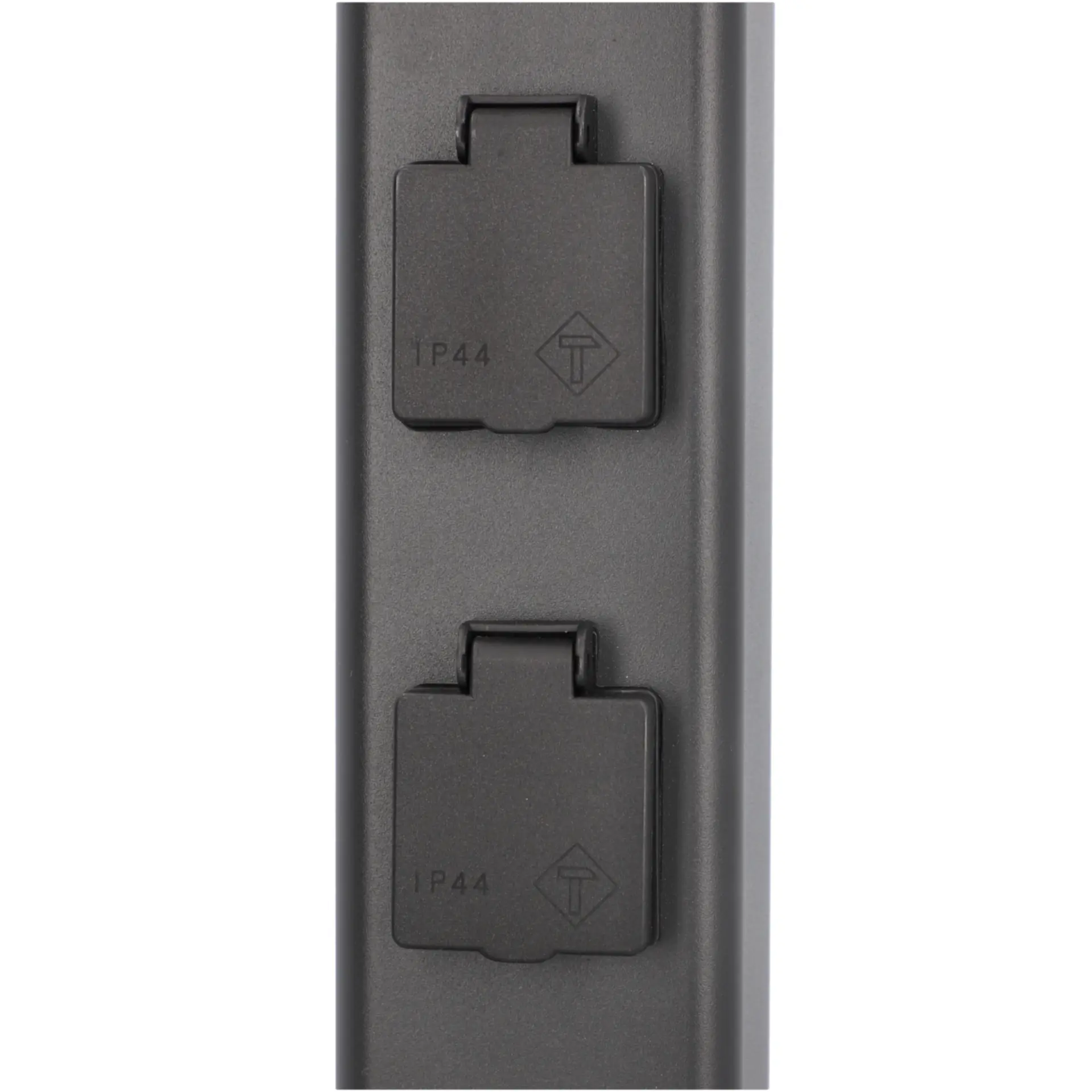 Unitec Gartensäule mit Leuchte & 2 Schutzkontakt-Steckdosen schwarz