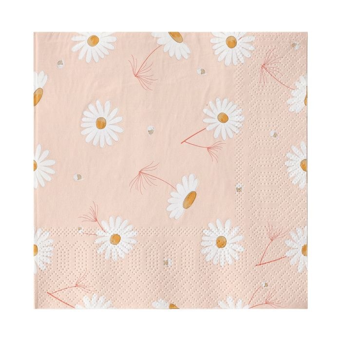 Eglo Servietten Blumen Mahuli rosa/weiß 16,5 x 16,5 cm - 20er Pack