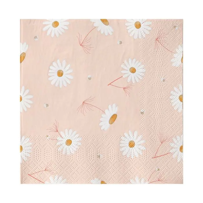 Eglo Servietten Blumen Mahuli rosa/weiß 16,5 x 16,5 cm - 20er Pack