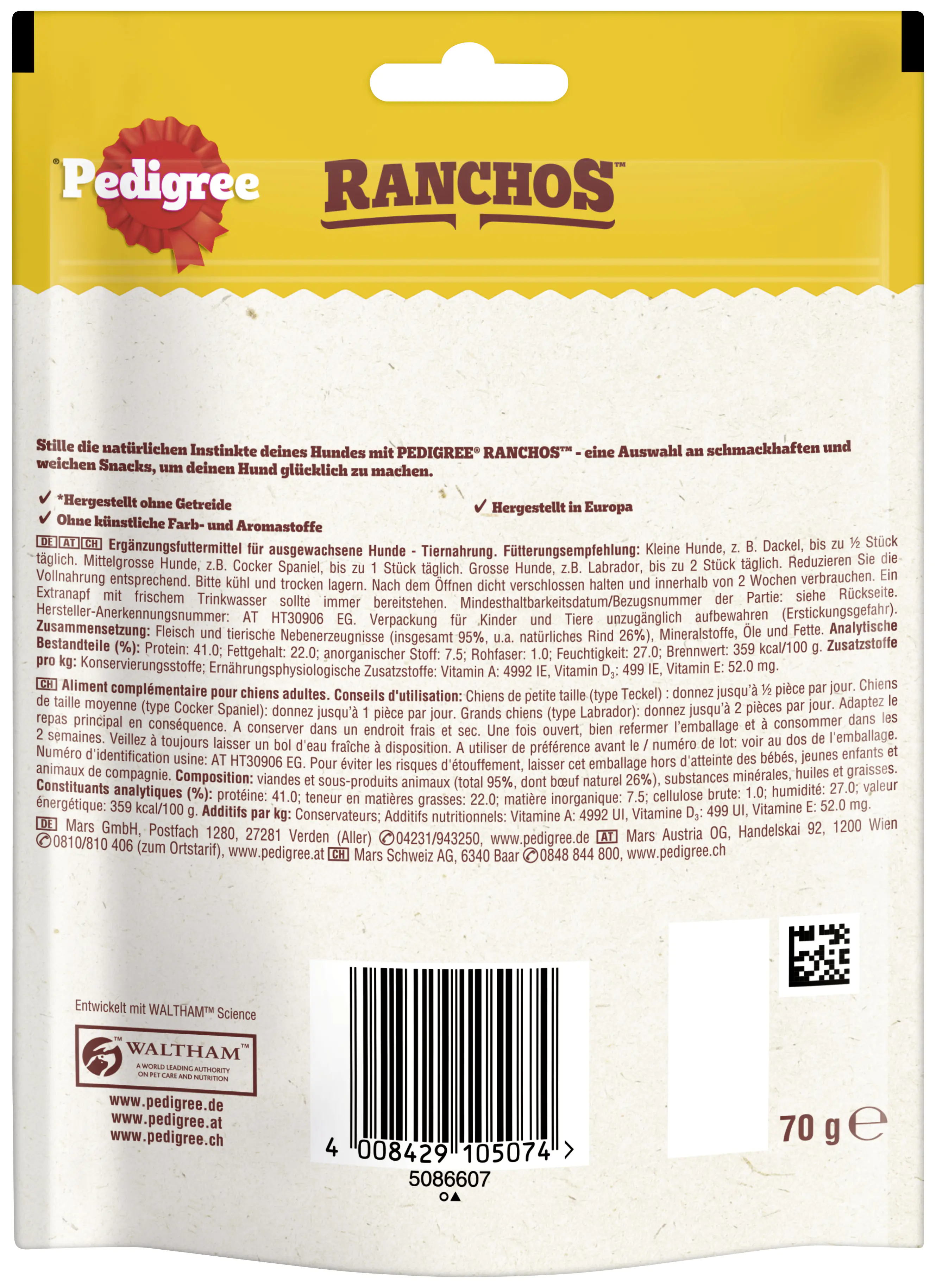 Pedigree RANCHOS Originals mit Rind 70 g