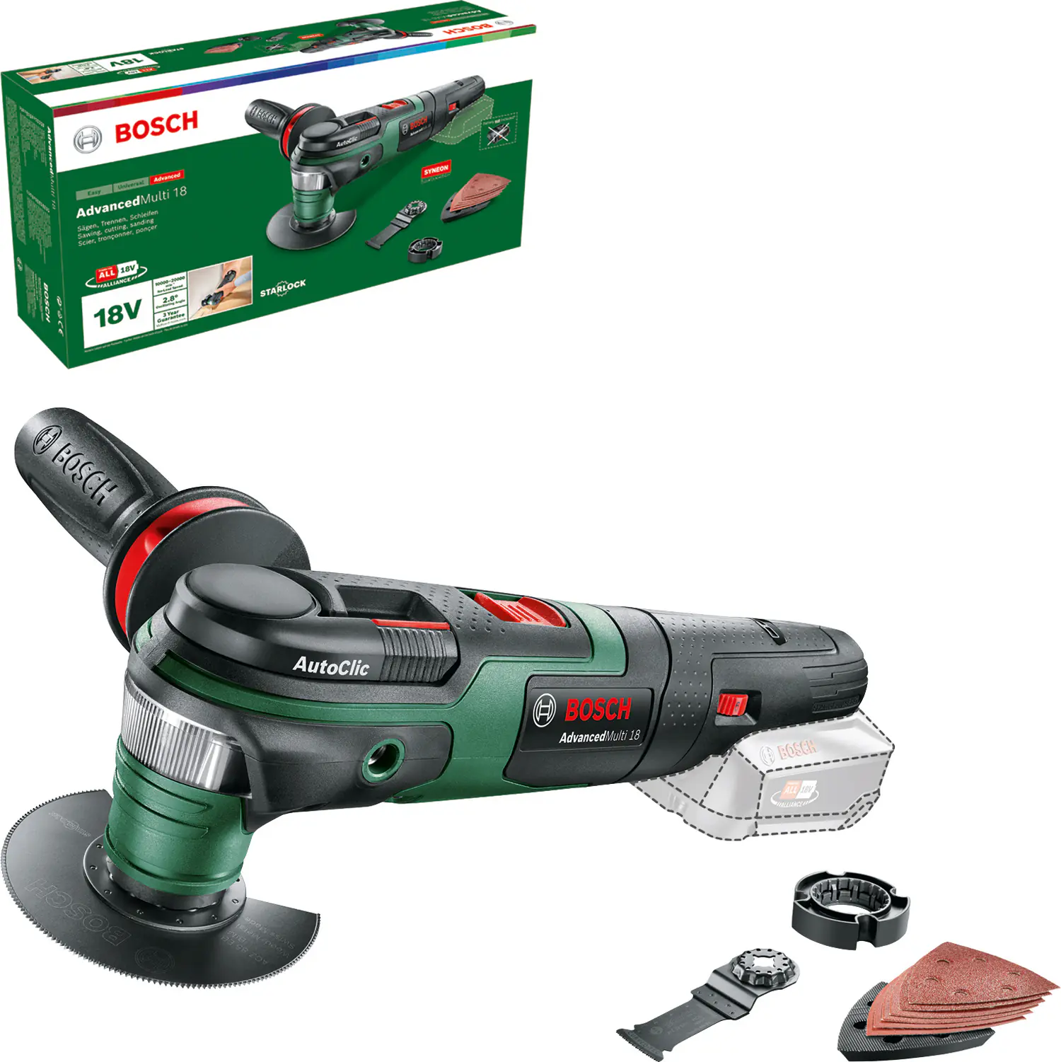 Bosch Akku-Multifunktionswerkzeug AdvancedMulti 18V ohne Akku Bosch Akku-Multifunktionswerkzeug AdvancedMulti 18V ohne Akku