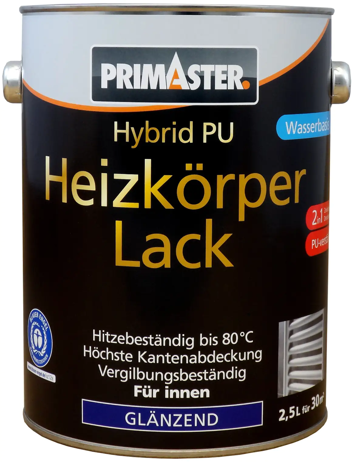 Primaster Hybrid-PU Heizkörperlack 2,5 L weiß glänzend
