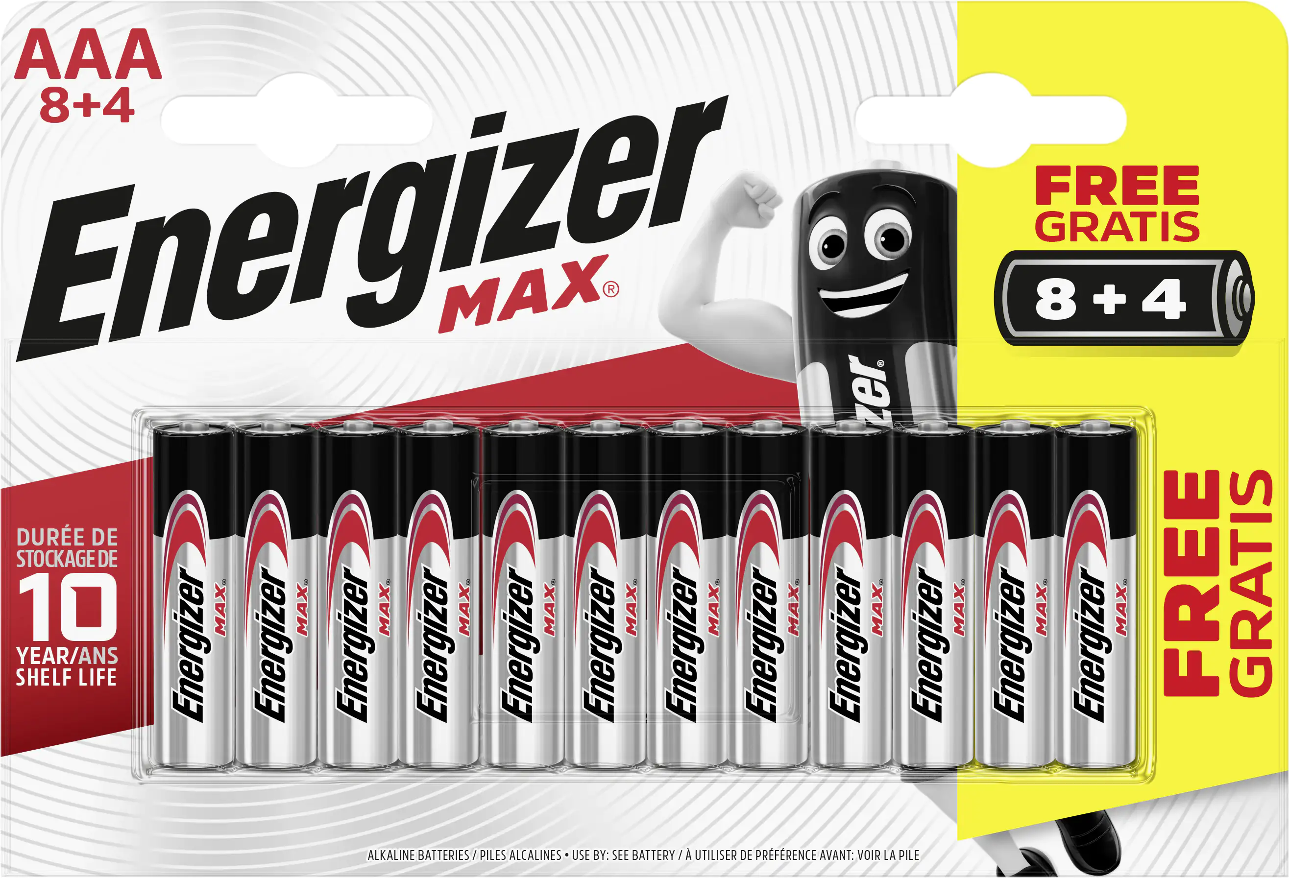 Energizer Max Alkaline Batterie Micro AAA 1,5 V, 8 + 4er Pack Energizer Max Alkaline Batterie Micro AAA 1,5 V, 8 + 4er Pack