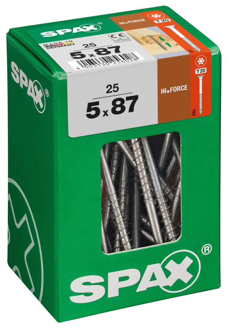 Spax Universalschrauben 5.0 x 87 mm TX 20 - 25 Stk. Spax Universalschrauben 5.0 x 87 mm TX 20 - 25 Stk.