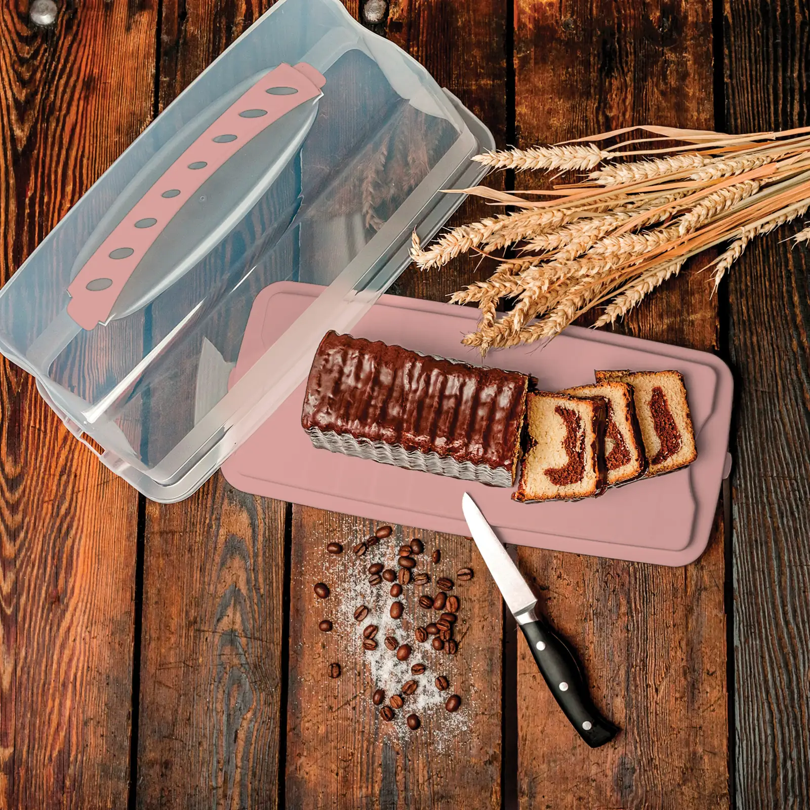 Rotho Kuchenbehälter Fresh Cake mit Klickverschluss linnea pink