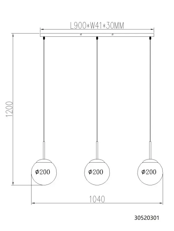 Globo Hängeleuchte Kop 104 x 120 cm (L x B x H) nickel matt