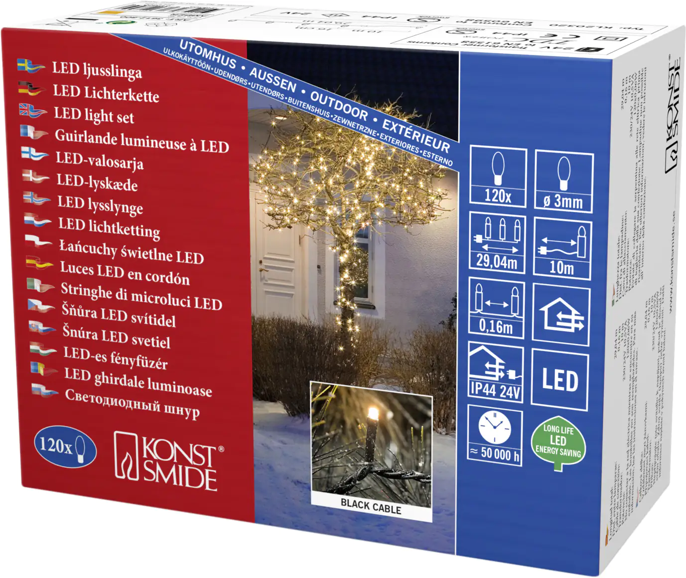 Konstsmide LED Microlichterkette für Außen 120 LED 120 LED, bernstein Konstsmide LED Microlichterkette für Außen 120 LED 120 LED, bernstein