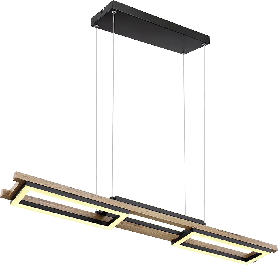 Globo LED Hängeleuchte Illa dunkelbraun-schwarz 100 x 13,5 cm warmweiß Globo LED Hängeleuchte Illa dunkelbraun-schwarz 100 x 13,5 cm warmweiß