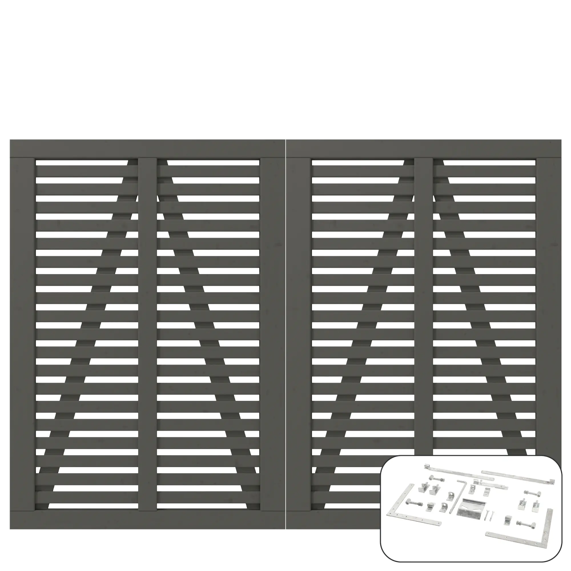 Plus Doppeltor Harmoni inkl. Beschläge 200 x 140 cm umbragrau fungizidbehandelt