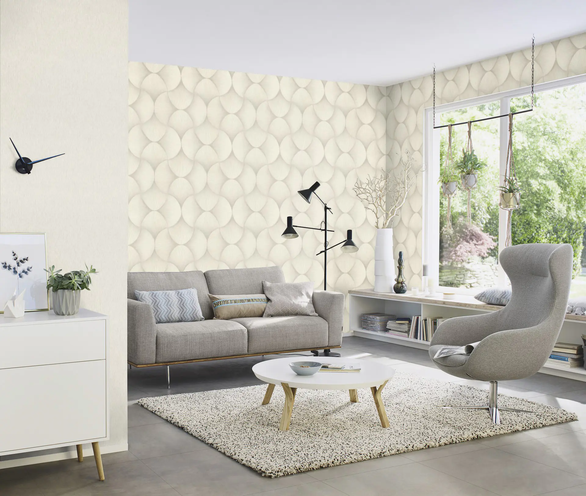 Rasch Vliestapete Muster Grafik Sky Lounge beige taupe hell 10,05 x 0,53 m