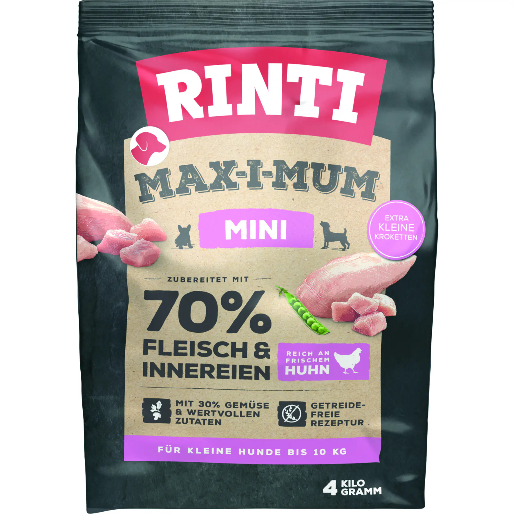 Rinti Max-i-Mum Hundetrockenfutter Adult Mini 4 kg Huhn