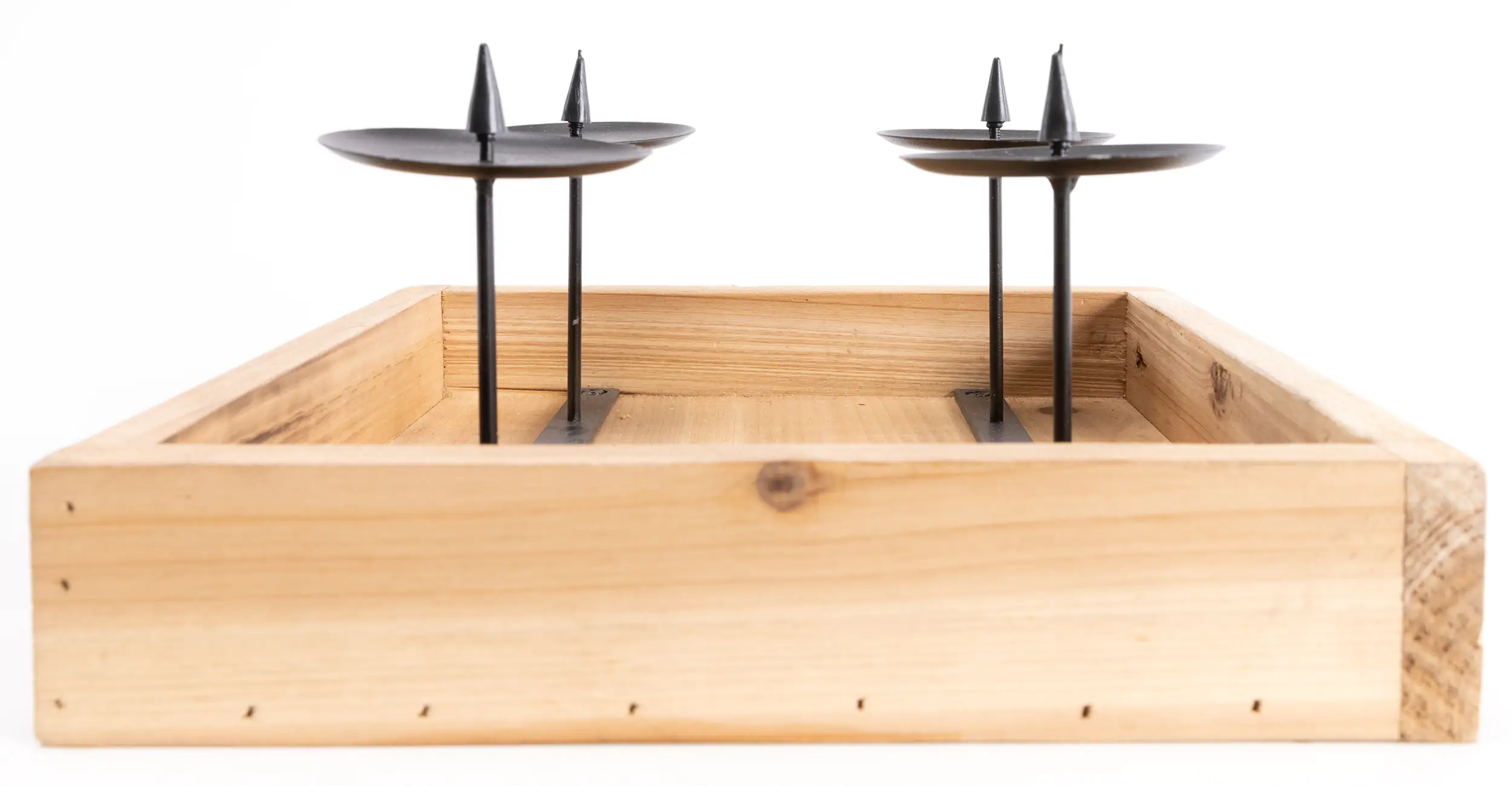 TrendLine Adventskranz Holz 25 x 25 x 12 cm natur-schwarz