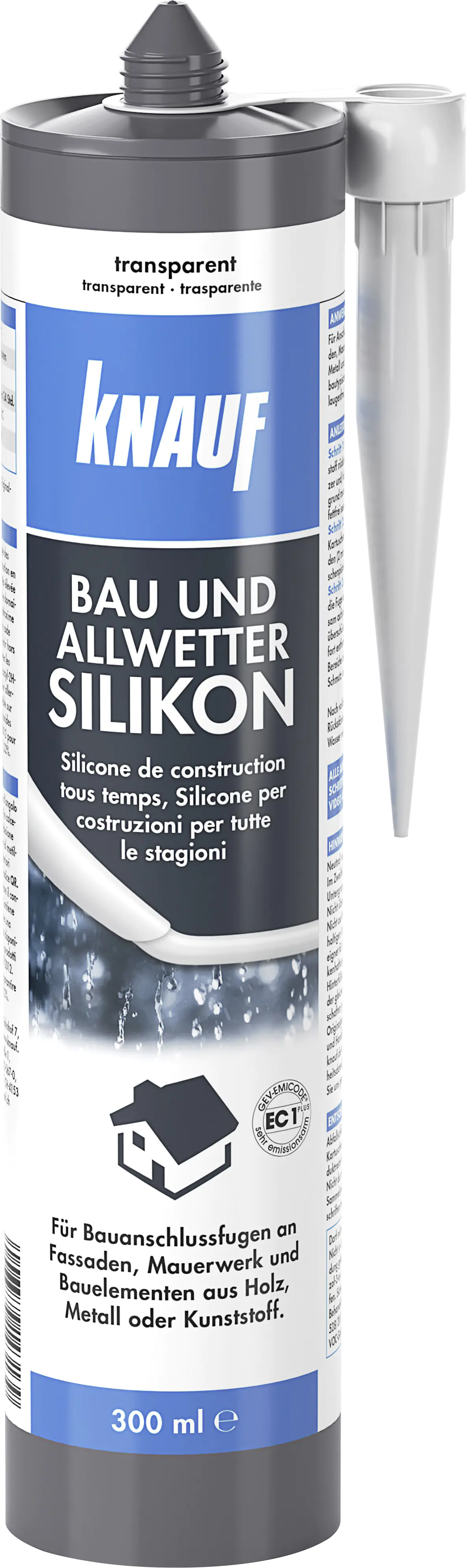 Knauf Bau- & Allwetter Silikon 300 ml transparent