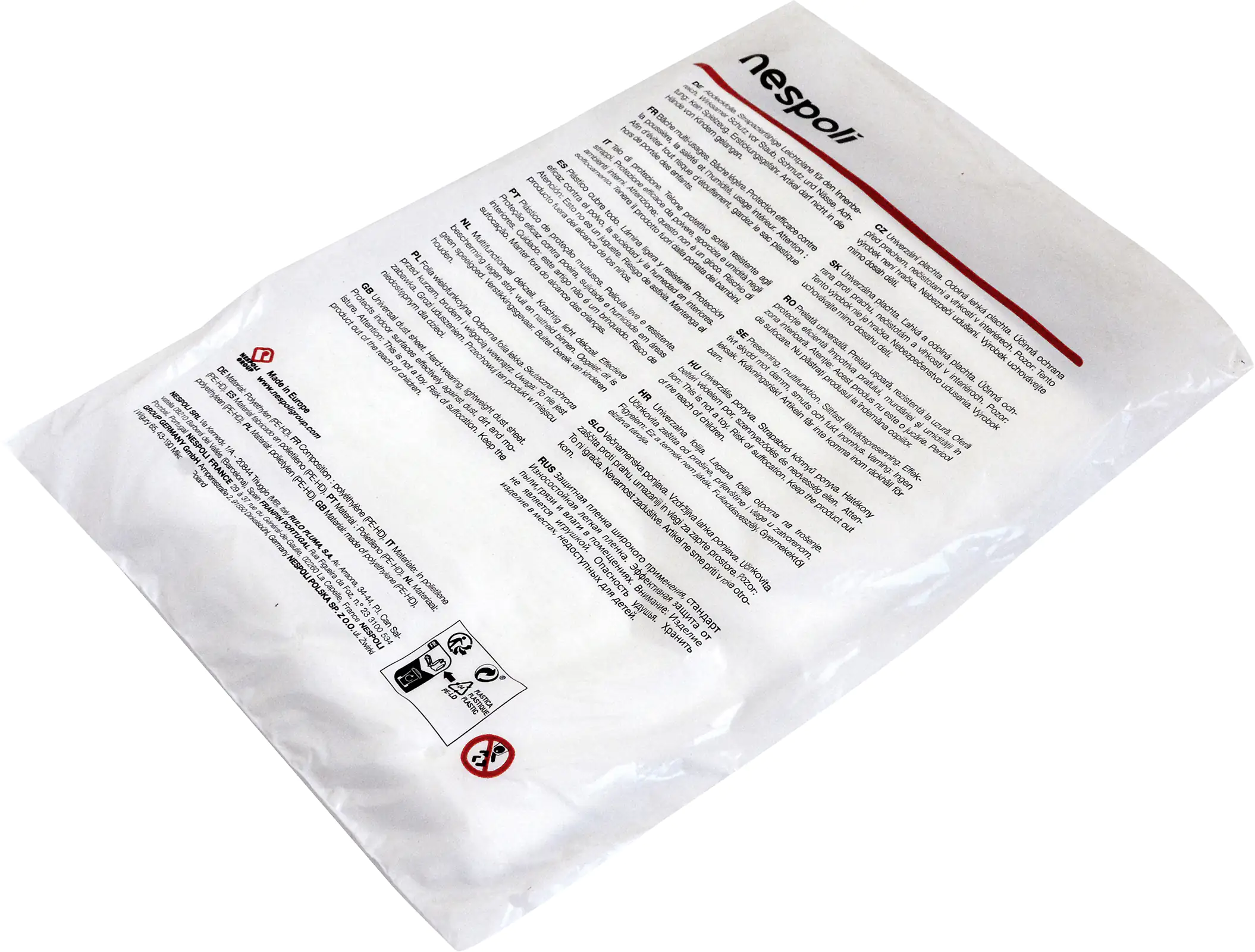 Nespoli Abdeckfolie, 5 x 4 m = 20 m² transparent