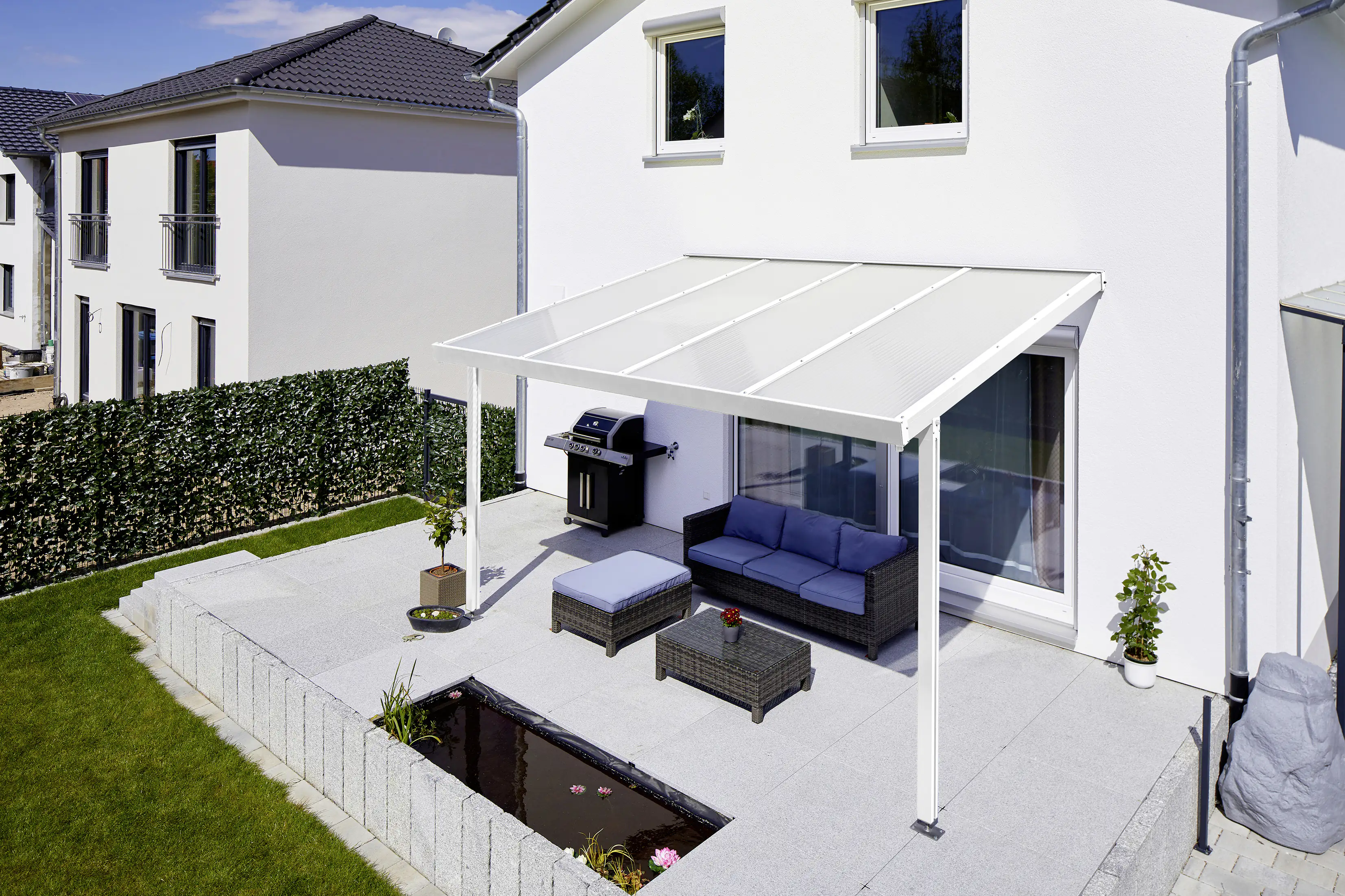 Gutta Premium Terrassendach 410,2 x 306 cm weiß Klima blue 16 mm