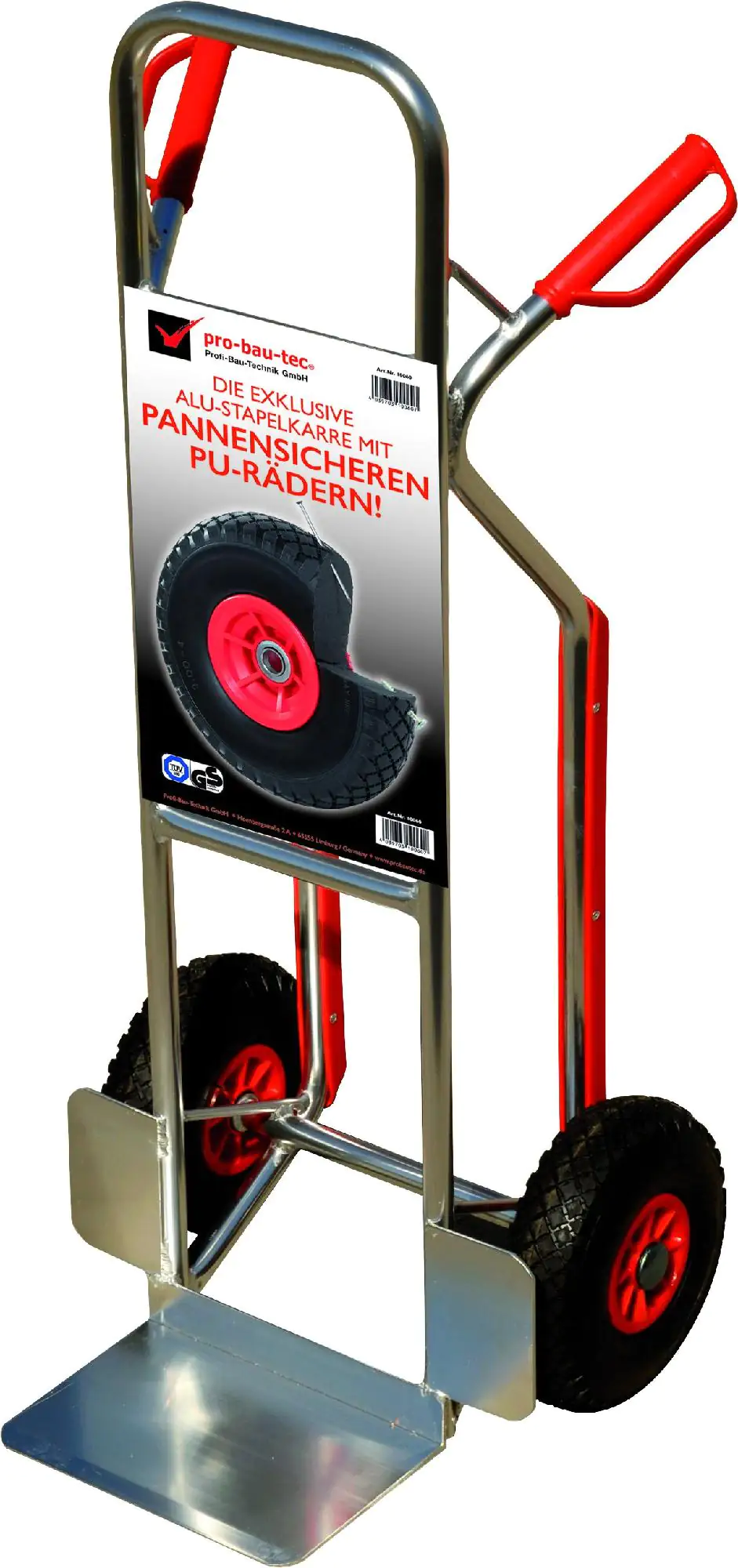 pro-bau-tec Profi-Bau Stapelkarre Aluminium 150 kg PU-Räder pro-bau-tec Profi-Bau Stapelkarre Aluminium 150 kg PU-Räder