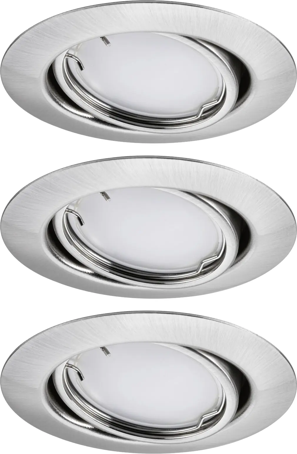 Paulmann LED Einbauleuchte Coin Base 3er Set eisen gebürstet Zigbee RGBW RGBW Ø 9 cm schwenkbar 