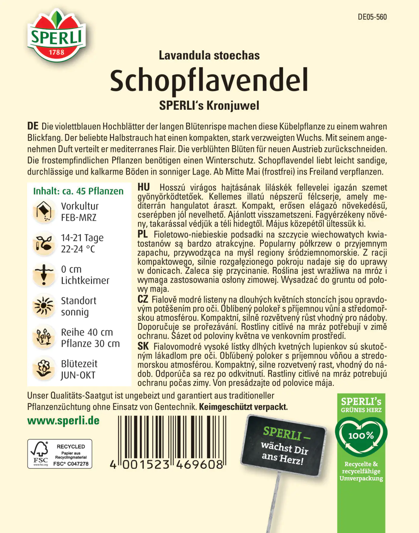 Sperli Schopflavendel SPERLI's Kronjuwel