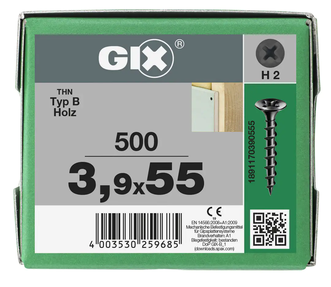 Spax Trockenbauschrauben 3.9 x 55 mm PH 2 Grobgewinde - 500 Stk. Spax Trockenbauschrauben 3.9 x 55 mm PH 2 Grobgewinde - 500 Stk.
