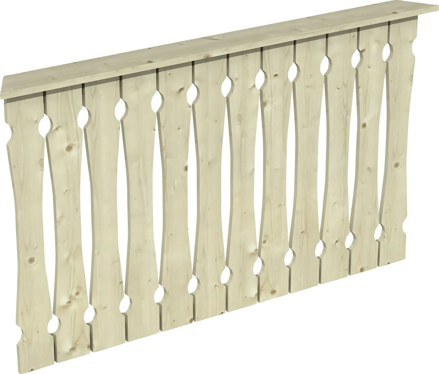 SKAN HOLZ Brüstung Balkonschalung 150 x 96 cm, Fichte, natur