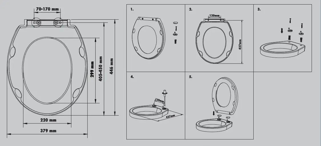 Primaster WC-Sitz mit Absenkautomatik Palme weiß
