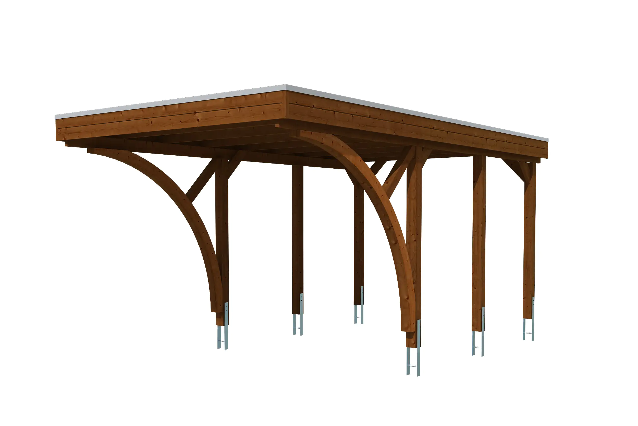 4018211035298_02 SKAN HOLZ Friesland Carport Set 6 314 x 555 cm, lasiert in Nussbaum