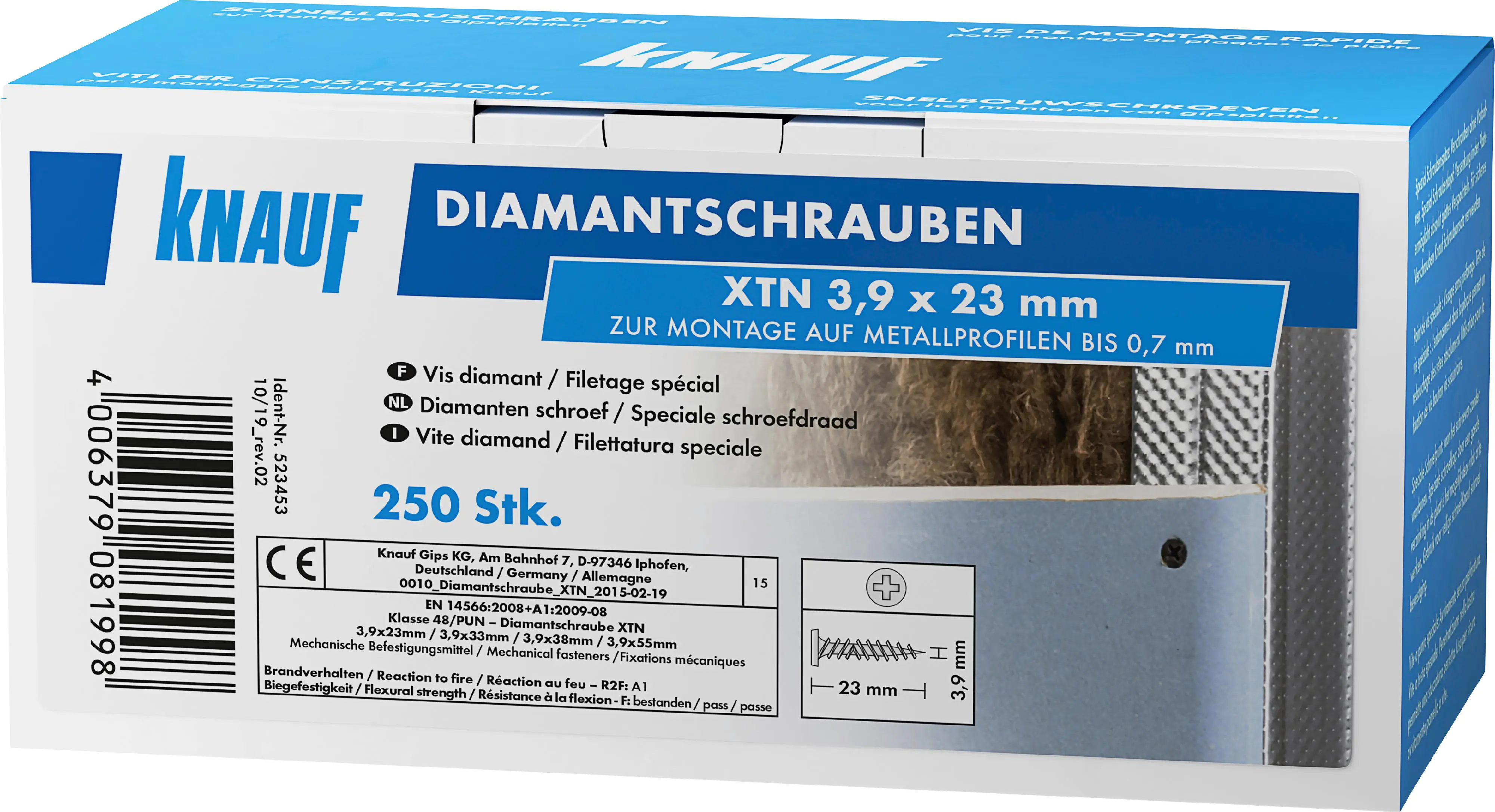 Knauf Diamantschr. XTN 3,9 x 23 mm 250 Stück
