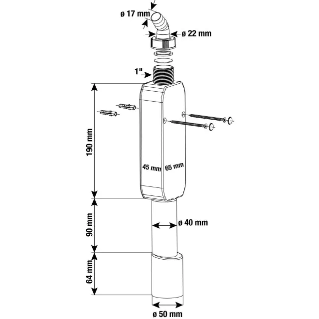 Cornat Geräte-Aufputzsiphon Ø 40/50 mm  Kunststoff, grau, Abgang senkrecht Cornat Geräte-Aufputzsiphon Ø 40/50 mm  Kunststoff, grau, Abgang senkrecht