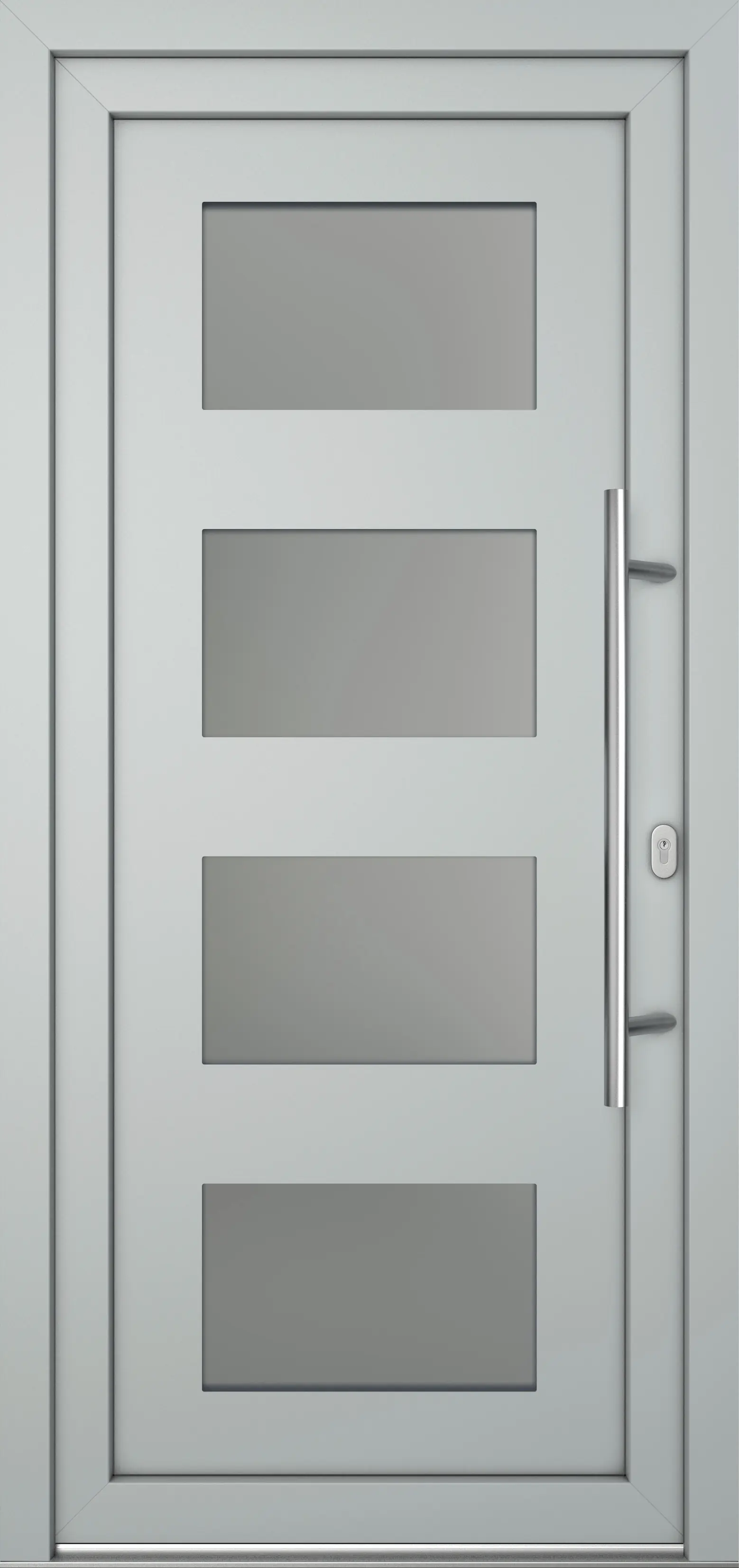 Meeth Haustür Optimal Pro PVC Modell 101 98 x 208 cm DIN Rechts weiß/lichtgrau
