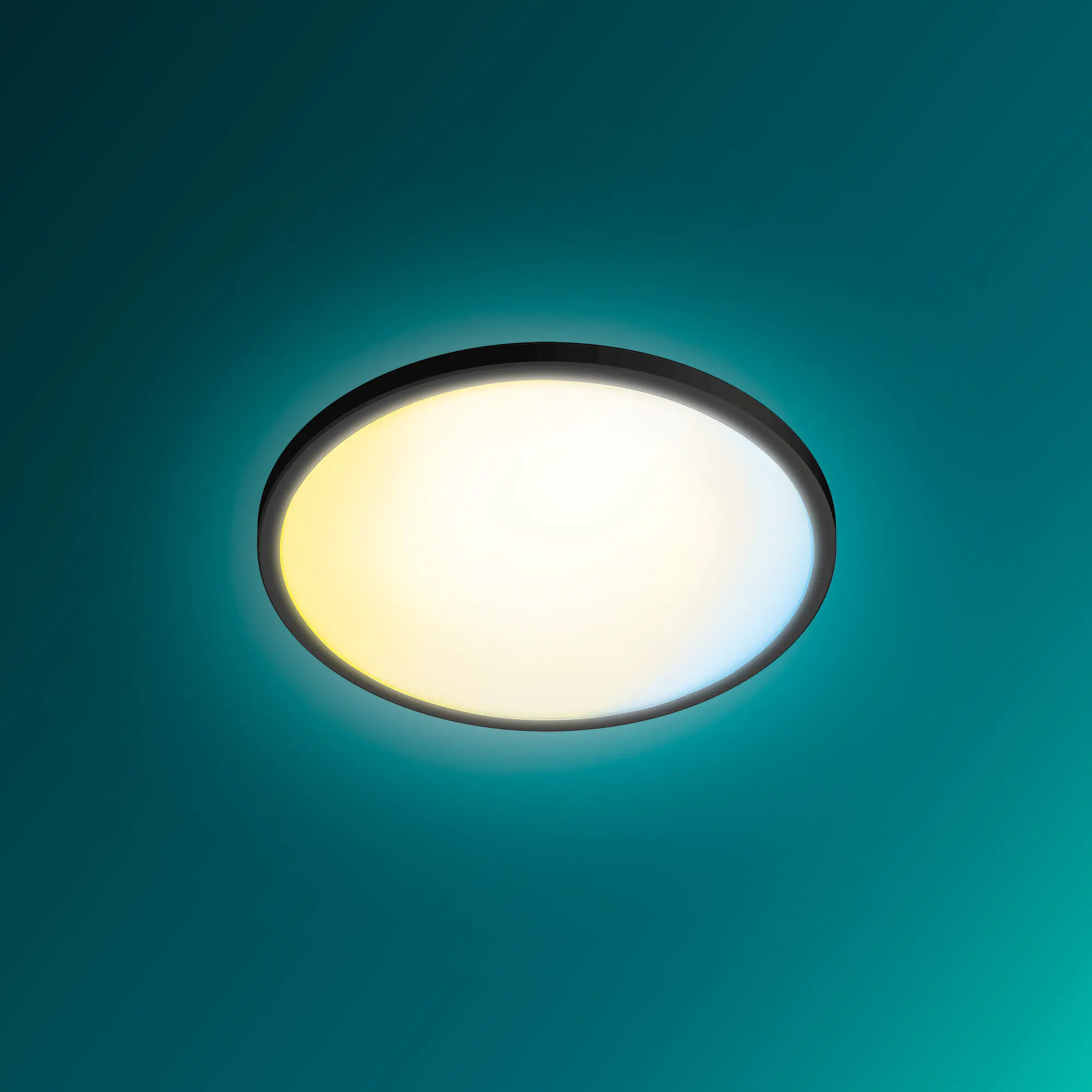 Philips LED Deckenleuchte Valen schwarz Ø 42 x 2 cm warmweiß-kaltweiß dimmbar