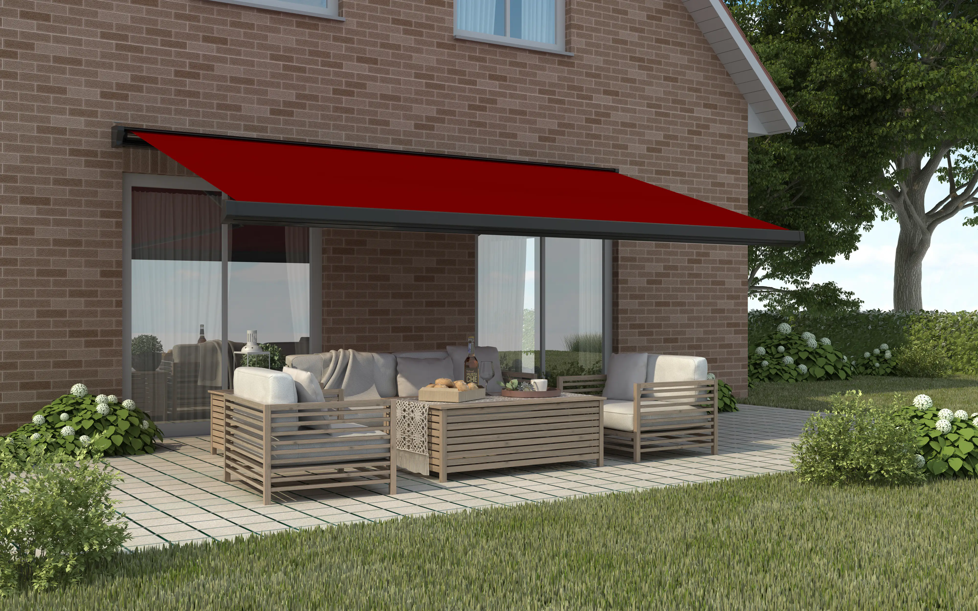 Primaster Kassetten-Markise 4 x 3,5 m elektrisch rot Primaster Kassetten-Markise 4 x 3,5 m elektrisch rot