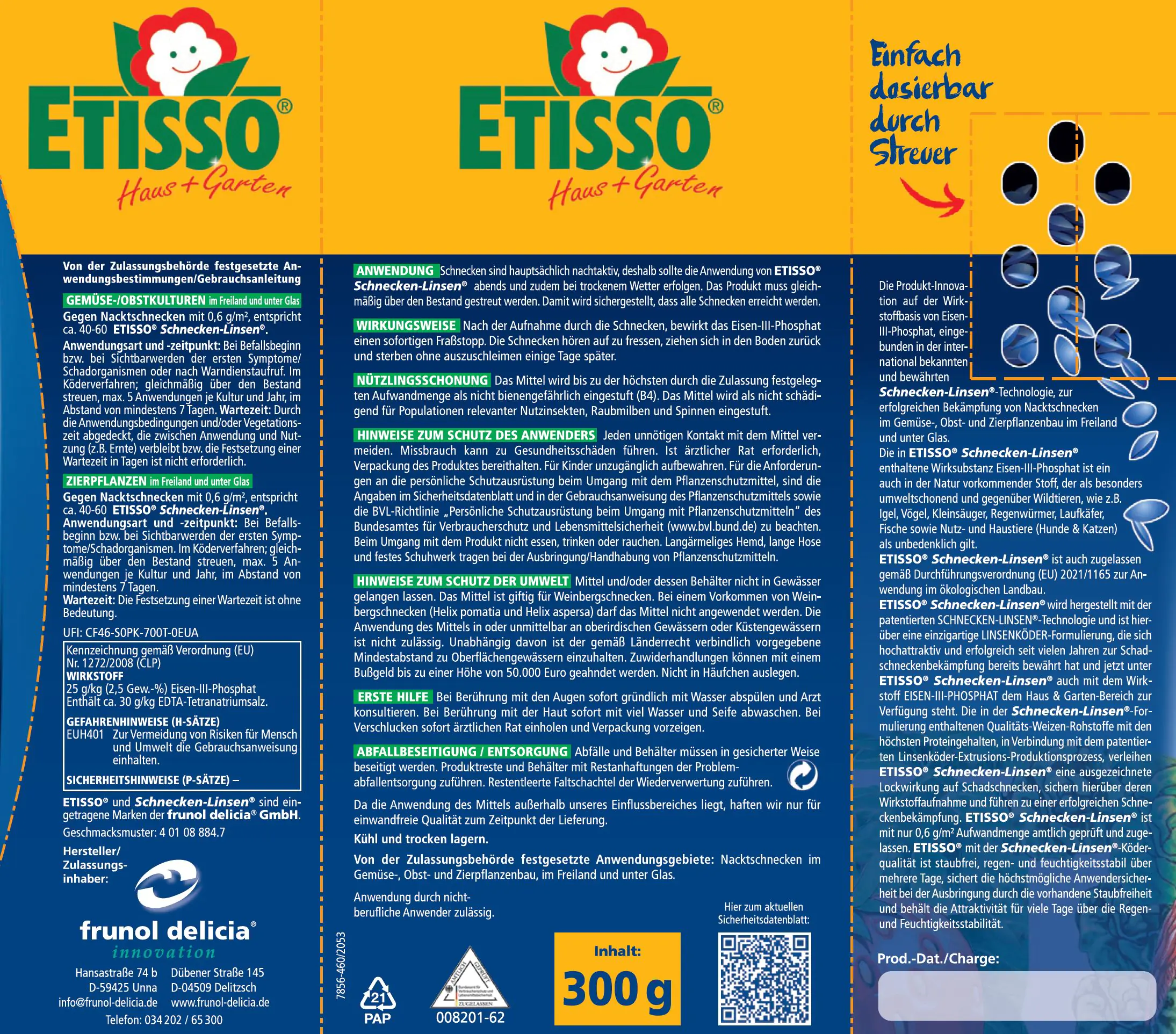 Etisso Schneckenlinsen 2 x 300 g Etisso Schneckenlinsen 2 x 300 g