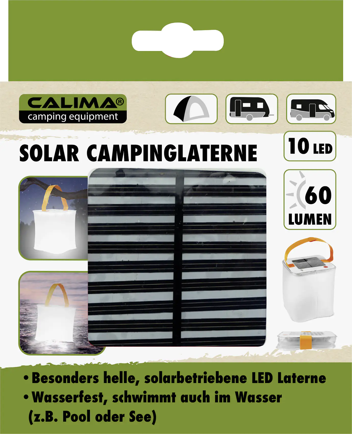 Calima Solar Campinglaterne 10x10x10cm, gefaltet 10x10x1,2cm Calima Solar Campinglaterne 10x10x10cm, gefaltet 10x10x1,2cm
