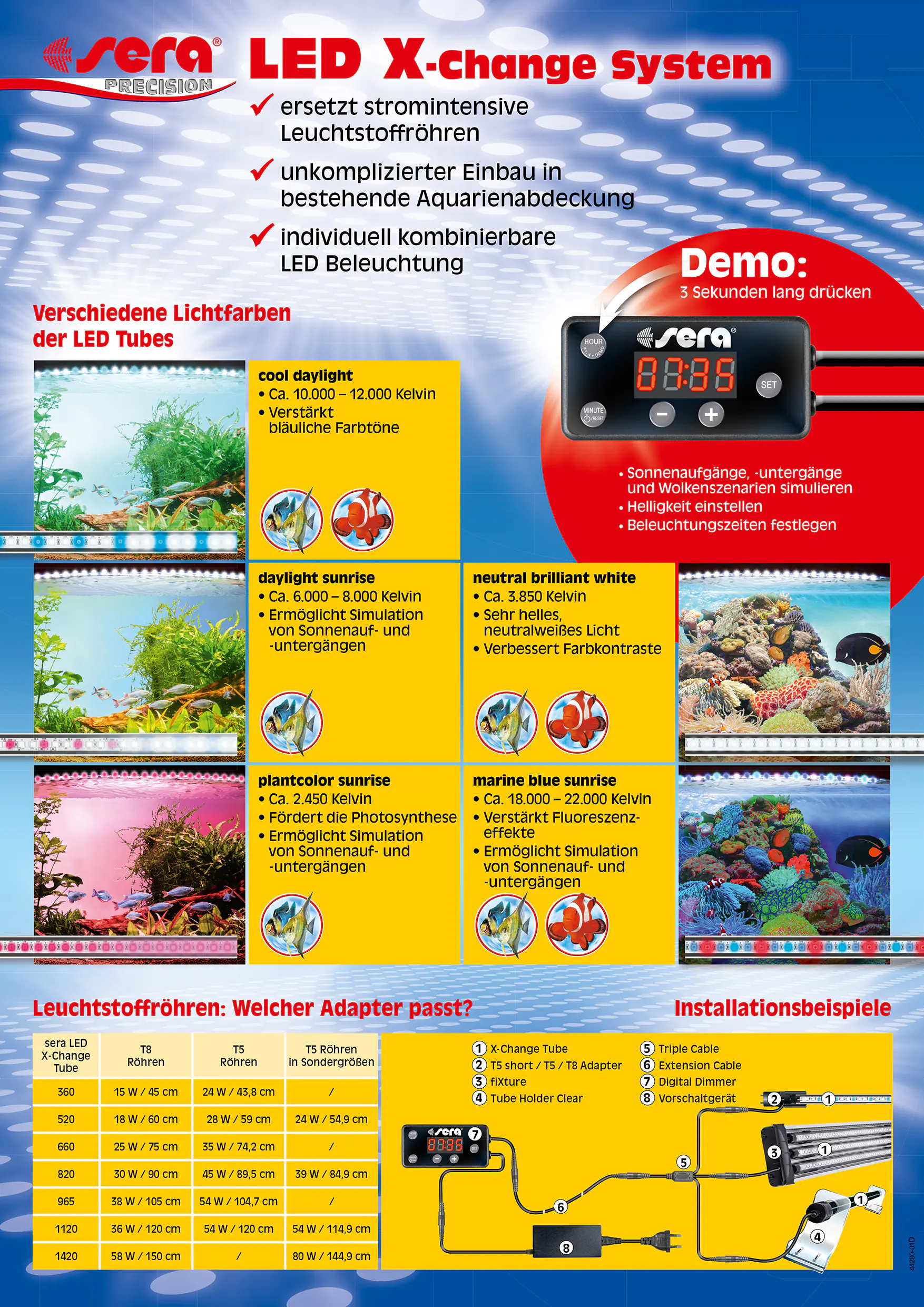 Sera Aquarium-Beleuchtung LED Adapter T5 short - 2 Stück Sera Aquarium-Beleuchtung LED Adapter T5 short - 2 Stück