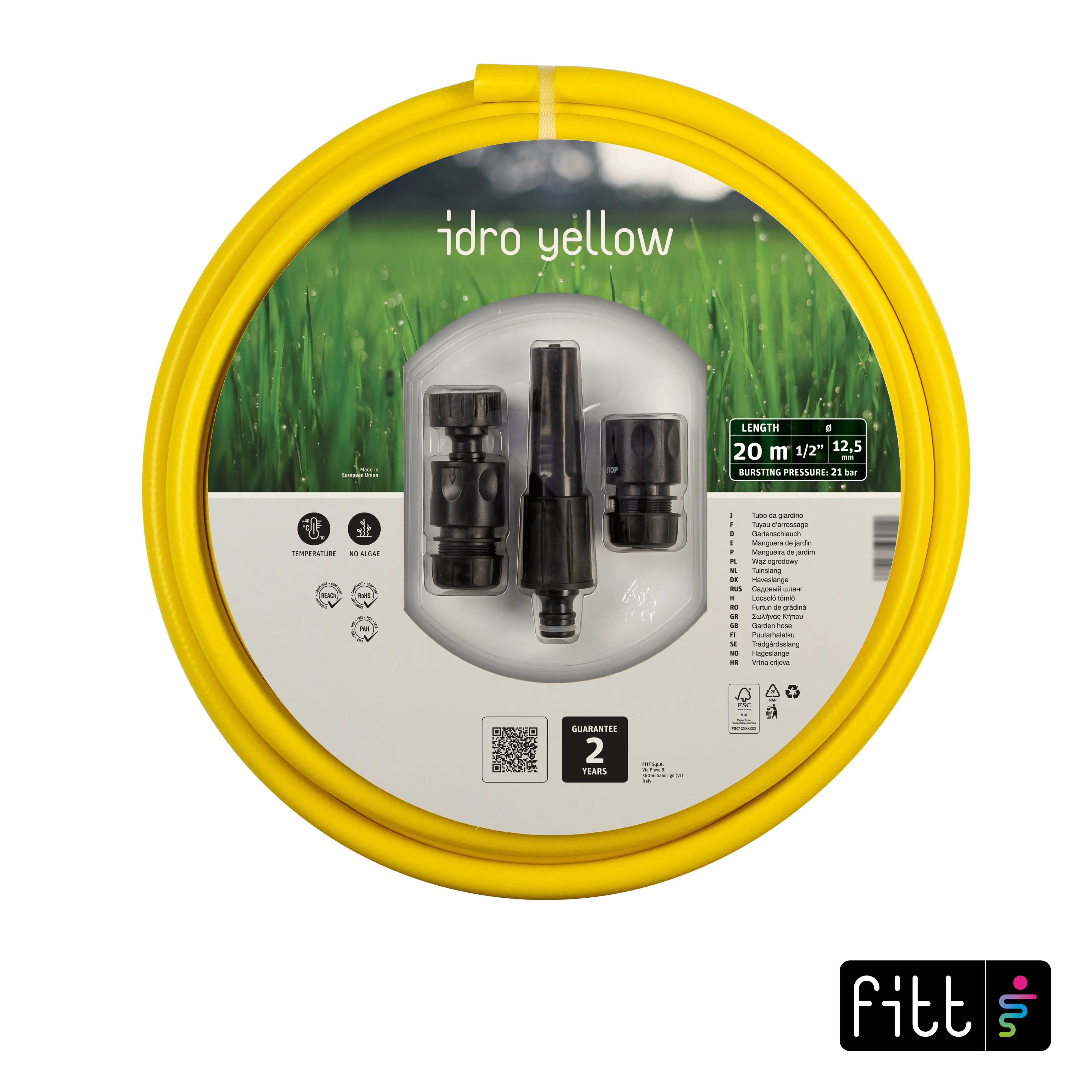 Fitt Gartenschlauch Idro Yellow 1/2" 20 m mit Armatur Fitt Gartenschlauch Idro Yellow 1/2" 20 m mit Armatur