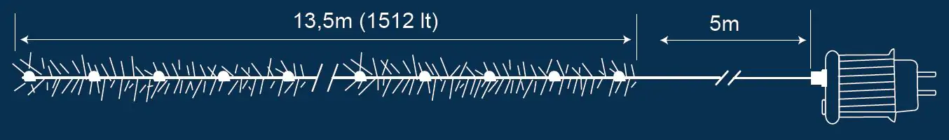 TrendLine LED-Lichterkette Cluster Außen 13,5 m warmweiß-schwarz mit Timer, Dimmer