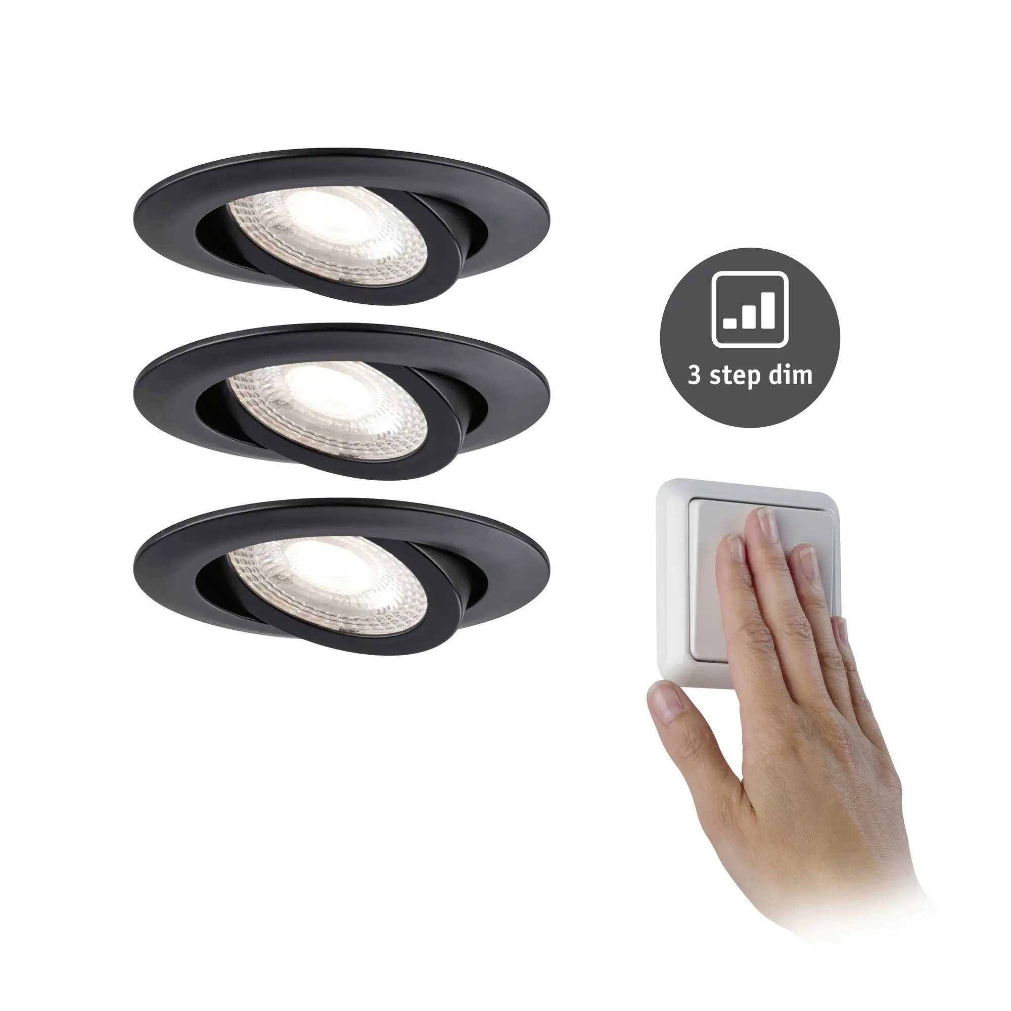 Paulmann LED Einbauleuchte schwarz schwenkbar