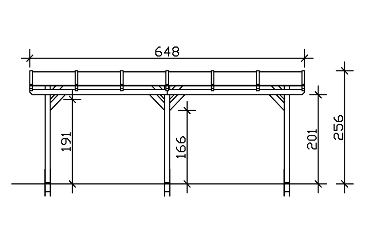 SKAN HOLZ Terrassenüberdachung Siena 648 x 250 cm Leimholz