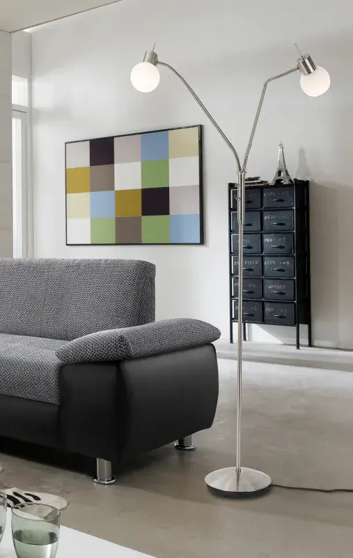 Globo Stehleuchte Loxy 150 cm nickel matt