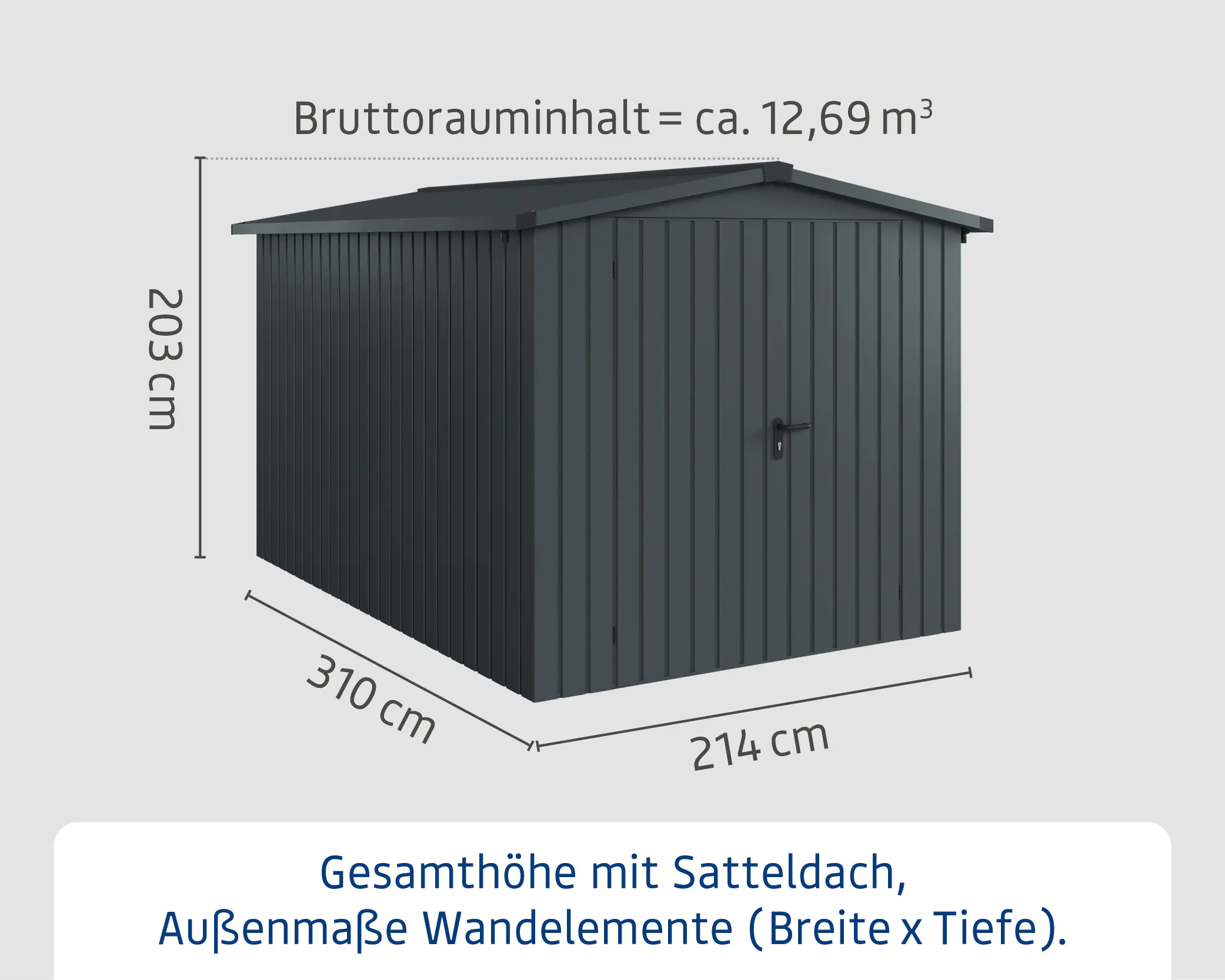 EcoStar Metallgerätehaus Euroline ESD7 anthrazit 214 x 310 cm 2-flg. EcoStar Metallgerätehaus Euroline ESD7 anthrazit 214 x 310 cm 2-flg.