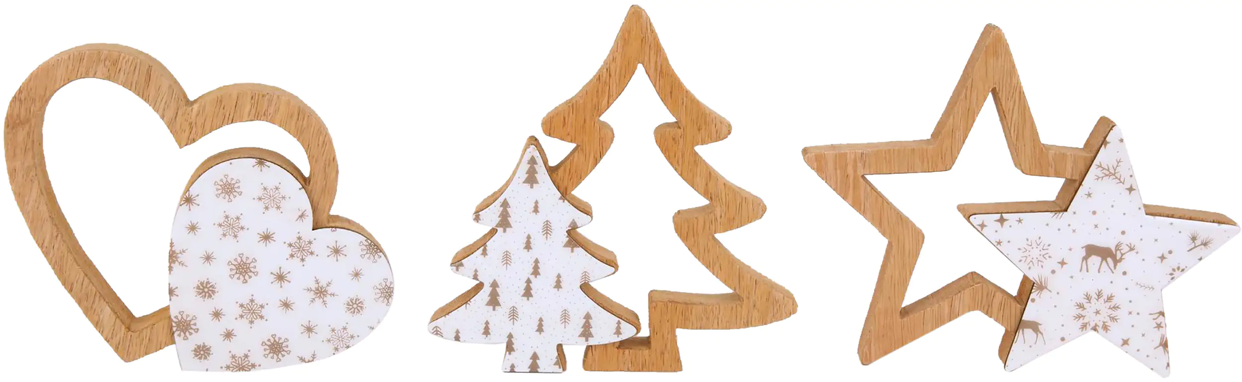 TrendLine Deko Aufsteller Weihnachten Holz natur weiß TrendLine Deko Aufsteller Weihnachten Holz natur weiß