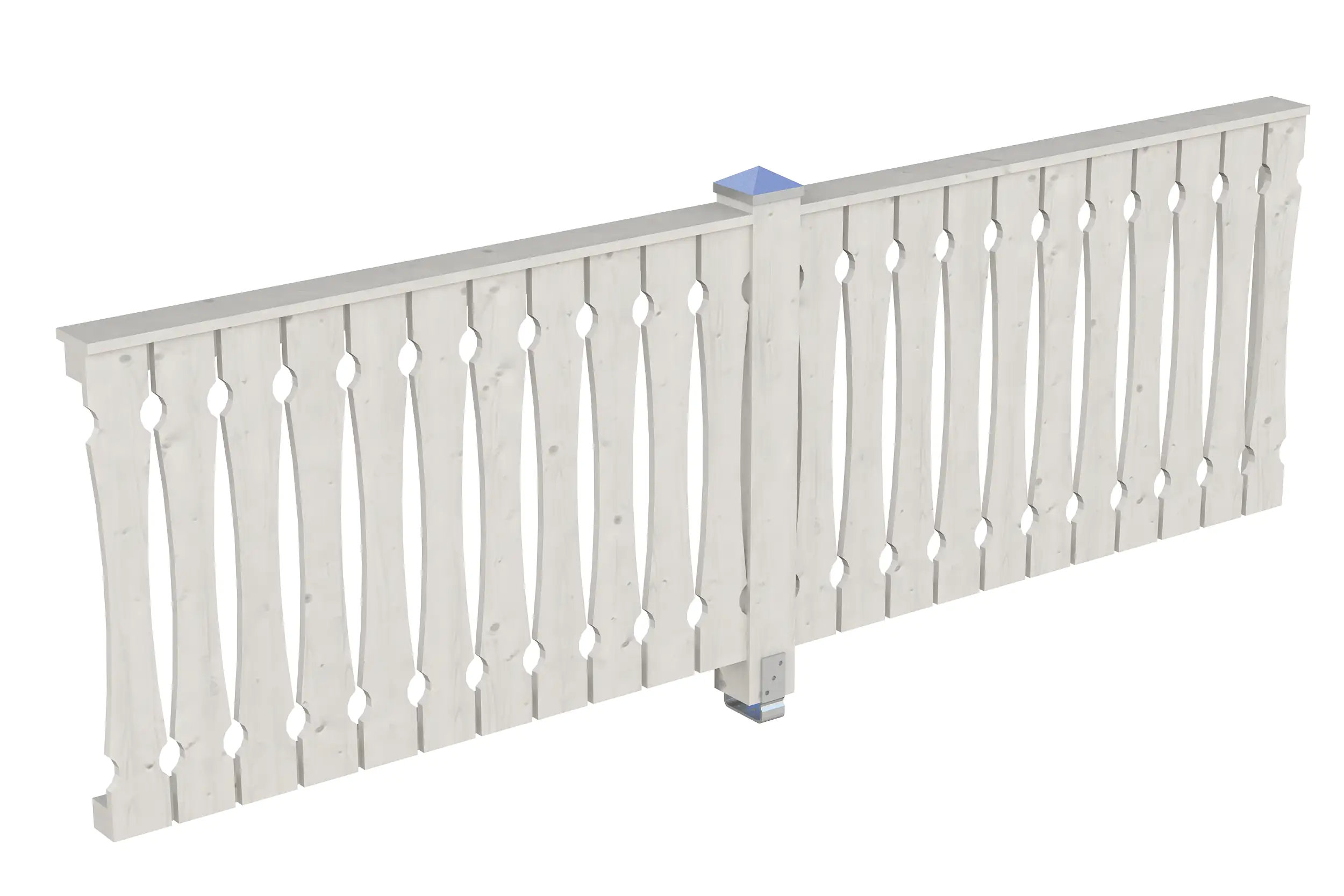 SKAN HOLZ Brüstung Balkonschalung 305 x 96 cm, Fichte, lasiert in Weiß