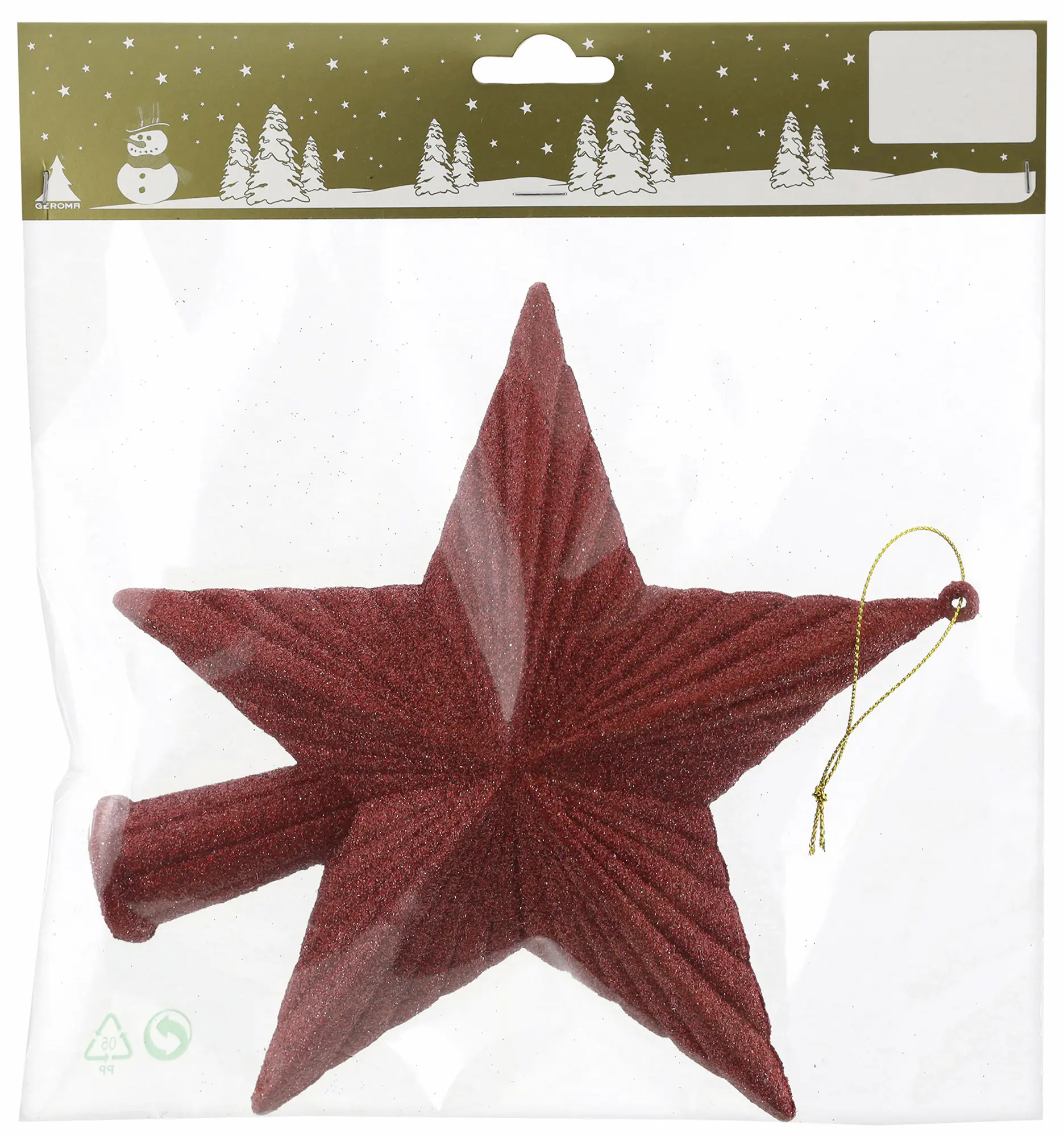 Dekofigur Baumspitze Stern aus Kunststoff 19 cm rot 1 Stück