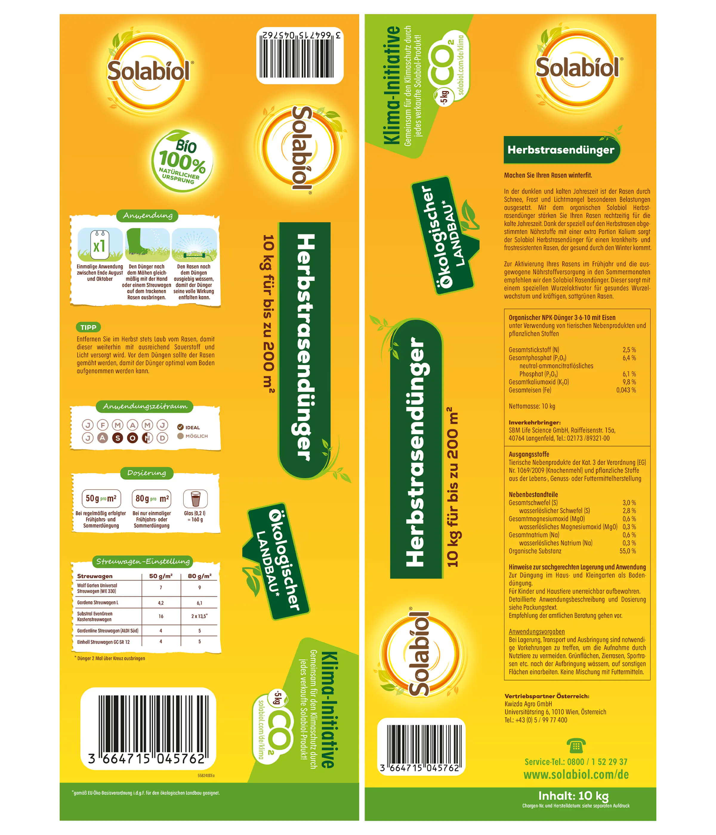 Solabiol Herbstrasendünger 10 kg